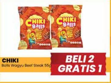 Promo Harga Chiki Balls Chicken Snack Wagyu Beef Steak BBQ 55 gr - Yogya