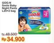 Promo Harga Goon Smile Baby Night Pants L20+2 22 pcs - Indomaret