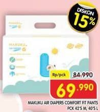 Promo Harga Makuku Comfort Fit Diapers Pants L40, M42 40 pcs - Superindo