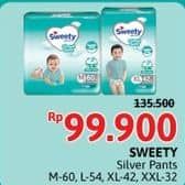 Promo Harga Sweety Silver Pants M60, L54, XL42, XXL32 32 pcs - Alfamidi