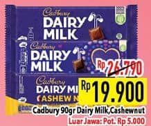 Promo Harga Cadbury Dairy Milk Original, Cashew Nut 90 gr - Hypermart