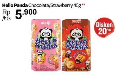 Promo Harga MEIJI HELLO PANDA Biscuit Chocolate, Strawberry 45 gr - Carrefour