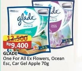 Promo Harga Glade One For All Ex Flowers, Ocean Esc, Car Gel Apple 70g  - Alfamart