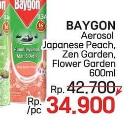Promo Harga Baygon Insektisida Spray Japanese Peach, Zen Garden, Flower Garden 600 ml - LotteMart