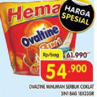 Promo Harga OVALTINE 3 In 1 per 18 sachet 33 gr - Superindo