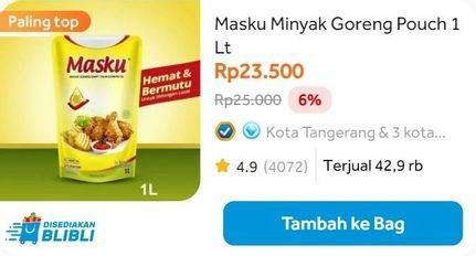 Promo Harga MASKU Minyak Goreng  - Blibli