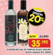Promo Harga Evangeline Eau De Parfume Black Sakura, Black Vanilla 100 ml - Superindo