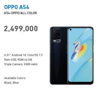 Promo Harga OPPO A54  All Variants  - Electronic City