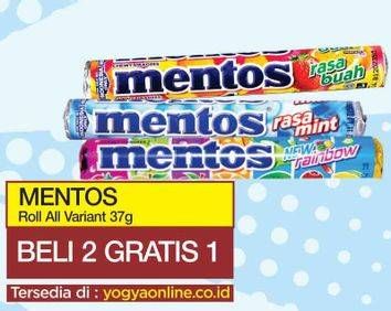Promo Harga MENTOS Candy Roll per 2 pcs 37 gr - Yogya