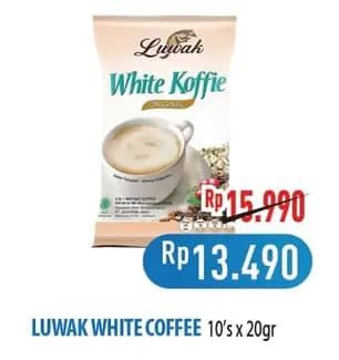 Promo Harga Luwak White Koffie Original per 10 sachet 20 gr - Hypermart