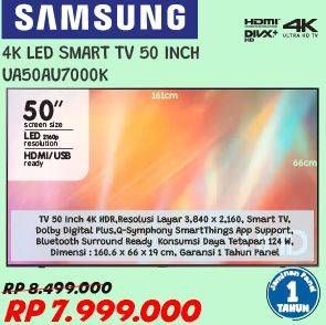 Promo Harga SAMSUNG UA50AU7000 UHD Smart TV  - Courts