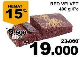 Promo Harga GIANT Red Velvet Cake 400 gr - Giant