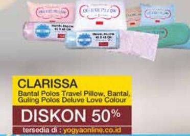 Promo Harga Clarissa banta; polos travel pillow, bantal, gulin polos deluxe love colour  - Yogya