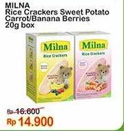 Promo Harga Milna Rice Crackers Banana Berries, Sweet Potato Carrot 5 pcs - Indomaret