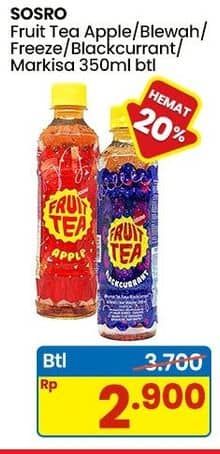 Promo Harga Sosro Fruit Tea Apple, Freeze, Blackcurrant 350 ml - Indomaret