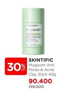 Promo Harga Skintific Mugwort Anti Pores & Acne Clay Stick 40 gr - Watsons