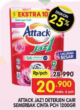 Promo Harga Attack Jaz1 DeterGel Semerbak Cinta 1200 gr - Superindo