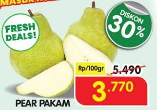 Promo Harga Pear Packham per 100 gr - Superindo