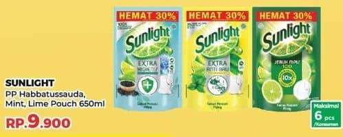 Promo Harga Sunlight Pencuci Piring Higienis Plus With Habbatussauda, Anti Bau With Daun Mint, Jeruk Nipis 100 650 ml - Yogya