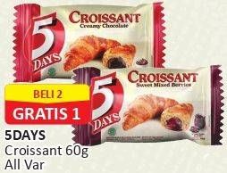 Promo Harga 5 DAYS Croissant All Variants 60 gr - Alfamart