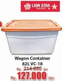 Promo Harga LION STAR Wagon Container VC-18 82000 ml - Hari Hari