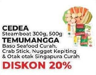 Promo Harga CEDEA Steamboat 300 g, 500 g/TEMUMANGGA Baso Seafood Curah, Crab Stick, Nugget Kepiting & Otak otak Singapura Curah  - Yogya