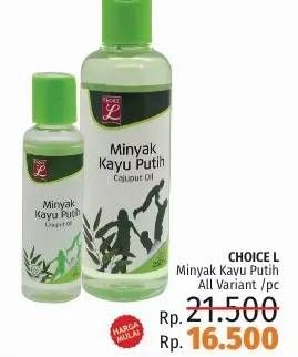 Promo Harga CHOICE L Minyak Kayu Putih All Variants 60 ml - LotteMart