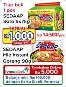 Promo Harga Sedaap Mie Kuah Soto per 5 pcs 75 gr - Indomaret