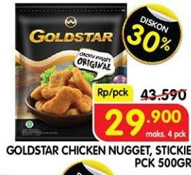 Promo Harga GOLDSTAR Chicken Nugget Stickie Cheese 500 gr - Superindo