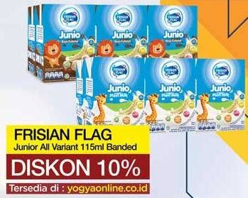 Promo Harga FRISIAN FLAG Susu UHT Junio Chocolate, Plain 110 ml - Yogya