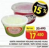 Promo Harga Kolang Kaling Hijau / Merah 250 gr / Tape Ketan Hijau 350gr  - Superindo