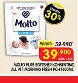 Promo Harga MOLTO Softener Pure/ All in 1 Morning Fresh 1.6ltr  - Superindo