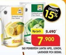 Promo Harga 365 Pembersih Lantai Apel, Lavender, Lemon 800 ml - Superindo