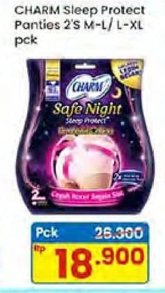 Promo Harga Charm Sleep Protect Plus Panties L-XL 2 pcs - Indomaret