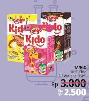 Promo Harga TANGO Susu Sapi Segar Kido Banana Pudding, Dreamy Strawberry, Italian Chocolate 115 ml - LotteMart