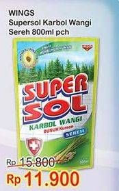 Promo Harga SUPERSOL Karbol Wangi Sereh 800 ml - Indomaret