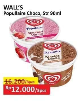 Promo Harga Walls Populaire Strawberry Vanilla, Chocolate Vanilla 90 ml - Alfamart