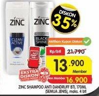 Promo Harga ZINC Shampoo All Variants 170 ml - Superindo