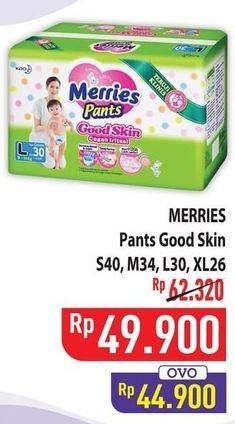 Promo Harga Merries Pants Good Skin S40, L30, M34, XL26 26 pcs - Hypermart