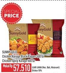 Promo Harga Sunny Gold Chicken Karaage Black Pepper, Spicy 500 gr - Hypermart