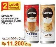 Promo Harga Nescafe Ready to Drink Cappuccino, Latte 220 ml - Indomaret