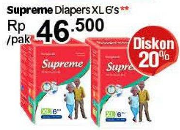 Promo Harga Supreme Adult Diapers XL6  - Carrefour