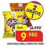 Promo Harga DUA KELINCI Usagi Balls BBQ, Cheese per 3 pcs 50 gr - Superindo