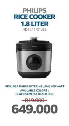 Promo Harga Philips Rice Cooker HD3211/31  - Electronic City