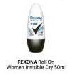 Promo Harga Rexona Deo Roll On Invisible Dry 50 ml - Alfamidi