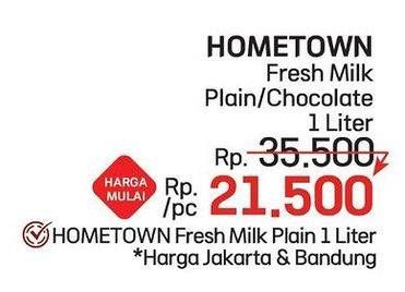 Promo Harga Hometown Fresh Milk Chocolate, Plain 1000 ml - LotteMart
