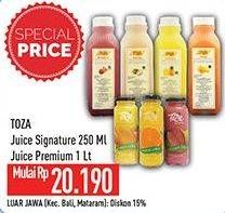 Promo Harga TOZA Juice Signature 250ml/ Juice Premium 1ltr  - Hypermart
