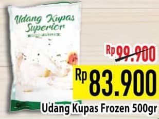 Promo Harga Udang Kupas Frozen 500 gr - Hypermart