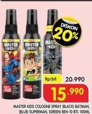 Promo Harga Master Kids Spray Cologne Batman, Superman, Ben10 100 ml - Superindo