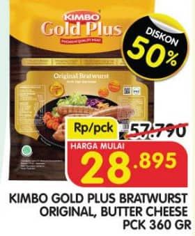 Promo Harga Kimbo Gold Plus Bratwurst Original, Butter Cheese 360 gr - Superindo